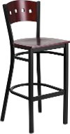 Mahogany and Black Metal Restaurant Bar Stool - Hercules