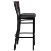 Mahogany and Black Metal Restaurant Bar Stool - Hercules-2