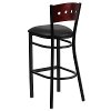 Mahogany and Black Metal Restaurant Bar Stool - Hercules-3