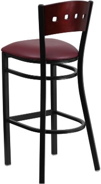Black and Burgundy Metal Restaurant Bar Stool - Hercules-3