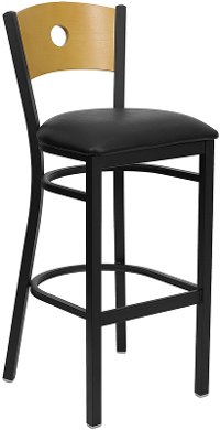 Black Metal Restaurant Bar Stool - Hercules
