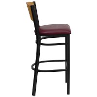 Black and Burgundy Metal Restaurant Bar Stool - Hercules-2