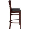 Mahogany Wood Restaurant Bar Stool - Ladderback-2