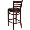 Mahogany Wood Restaurant Bar Stool - Ladderback-3