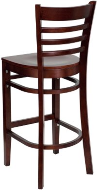 Mahogany Wood Restaurant Bar Stool - Ladderback-3