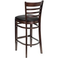 Walnut Wood Restaurant Bar Stool - Ladderback-3