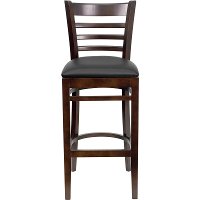 Walnut Wood Restaurant Bar Stool - Ladderback-4