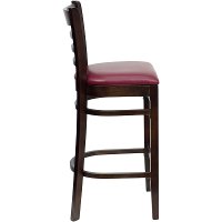 Walnut Wood Restaurant Bar Stool - Ladderback-2