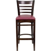 Walnut Wood Restaurant Bar Stool - Ladderback-4