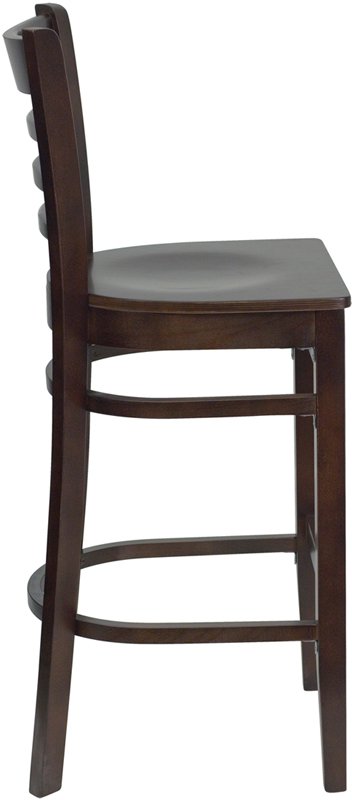 Walnut Wood Restaurant Bar Stool - Ladderback-2
