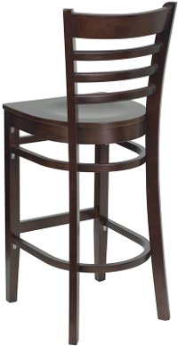 Walnut Wood Restaurant Bar Stool - Ladderback-3