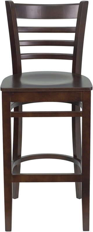 Walnut Wood Restaurant Bar Stool - Ladderback-4