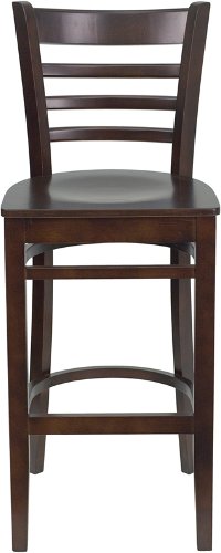Walnut Wood Restaurant Bar Stool - Ladderback-4