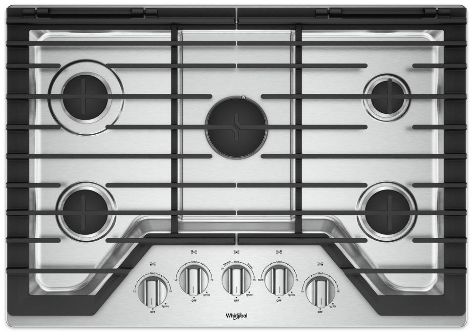 WCG97US0HS Whirlpool 30 Inch Gas Cooktop with Griddle - Stainless Steel-1