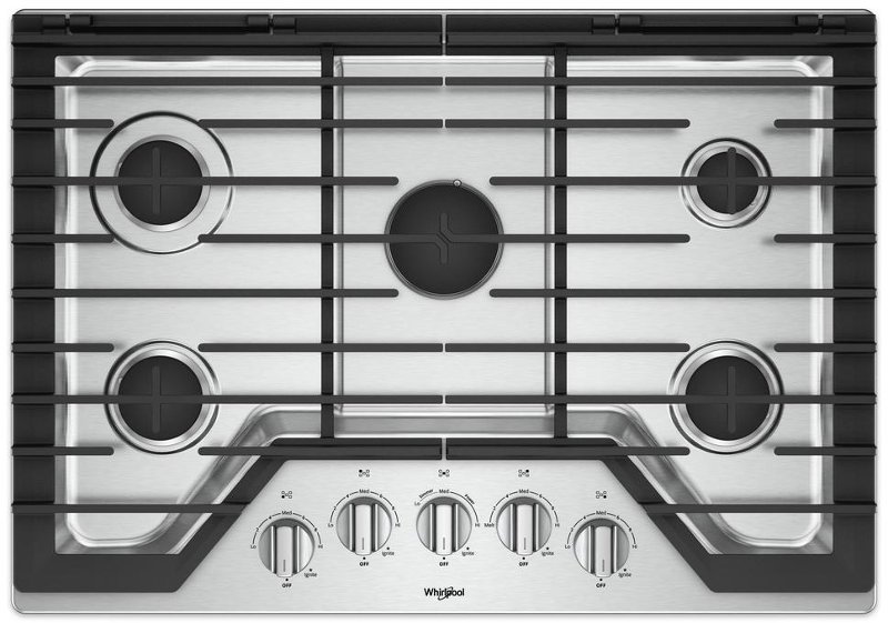 Whirlpool 30 Inch Gas Cooktop With Griddle Stainless Steel Rc