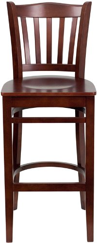Mahogany Wood Restaurant Bar Stool - Slatback-4