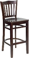 Walnut Wood Restaurant Bar Stool - Slatback