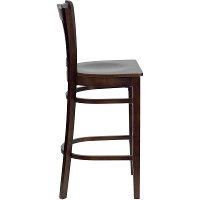 Walnut Wood Restaurant Bar Stool - Slatback-2