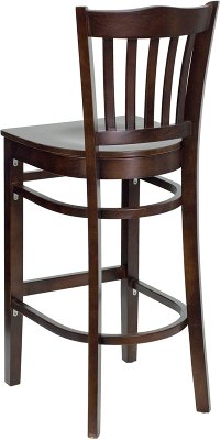 Walnut Wood Restaurant Bar Stool - Slatback-3