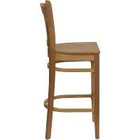 Natural Wood Restaurant Bar Stool - Slatback-2