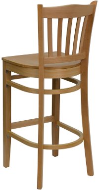 Natural Wood Restaurant Bar Stool - Slatback-3