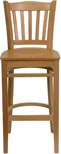 Natural Wood Restaurant Bar Stool - Slatback-4