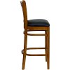 Cherry Wood Restaurant Padded Bar Stool - Slatback-2