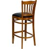Cherry Wood Restaurant Padded Bar Stool - Slatback-3