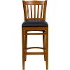 Cherry Wood Restaurant Padded Bar Stool - Slatback-4