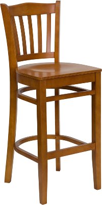 Cherry Wood Restaurant Bar Stool - Slatback