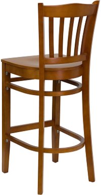 Cherry Wood Restaurant Bar Stool - Slatback-3