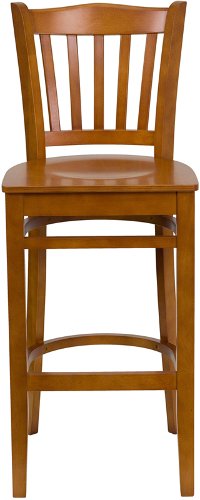 Cherry Wood Restaurant Bar Stool - Slatback-4