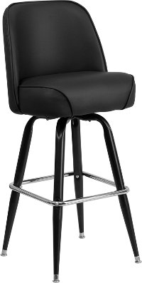 Black Metal Swivel Bar Stool