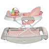 2-in-1 Pink and Gray Musical Baby Walker and Rocker
