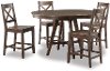 Raisin Brown Counter Height Round Dining Table - Castle Peak