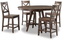 Raisin Brown Counter Height Round Dining Table - Castle Peak