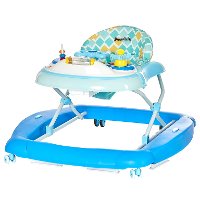 2-in-1 Sky Blue Musical Baby Walker and Rocker
