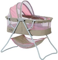Pink and Gray Portable Baby Bassinet - Karley
