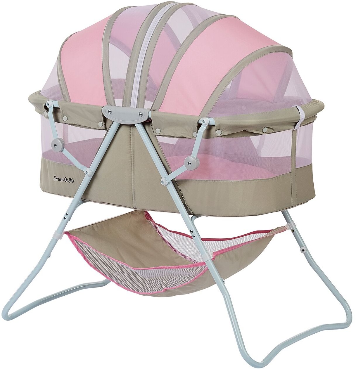 Pink and Gray Portable Baby Bassinet - Karley-2
