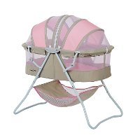 Pink and Gray Portable Baby Bassinet - Karley-2