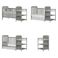 Contemporary Steel Gray 4 in 1 Crib and Changing Table Combo - Anna-4