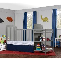 Contemporary Steel Gray 4 in 1 Crib and Changing Table Combo - Anna-5
