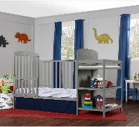 Contemporary Steel Gray 4 in 1 Crib and Changing Table Combo - Anna-6