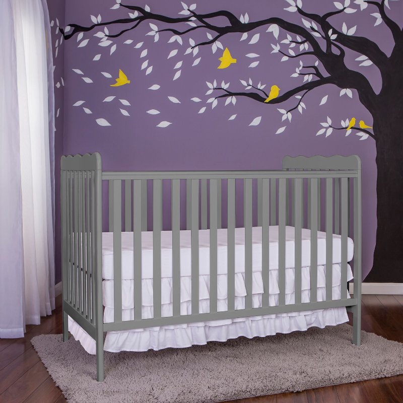 Contemporary Steel Gray 3 In 1 Convertible Crib Carson Rc