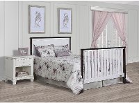 Contemporary White and Charcoal 5 in 1 Convertible Crib - Alexa II-2