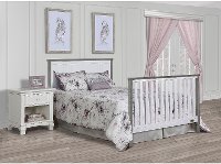 Contemporary White and Gray 5 in 1 Convertible Crib - Alexa II-2