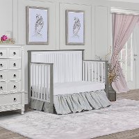 Contemporary White and Gray 5 in 1 Convertible Crib - Alexa II-4