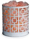 Clearance White and Brushed Gold Himalayan Salt Lamp - Candle Warmers