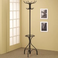 Traditional Black Metal Coat Rack