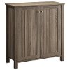 Weathered Gray Country Two-Door Shoe Storage Cabinet